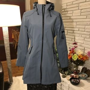 Ilse Jacobsen Rain Coat - silvery blue waterproof.